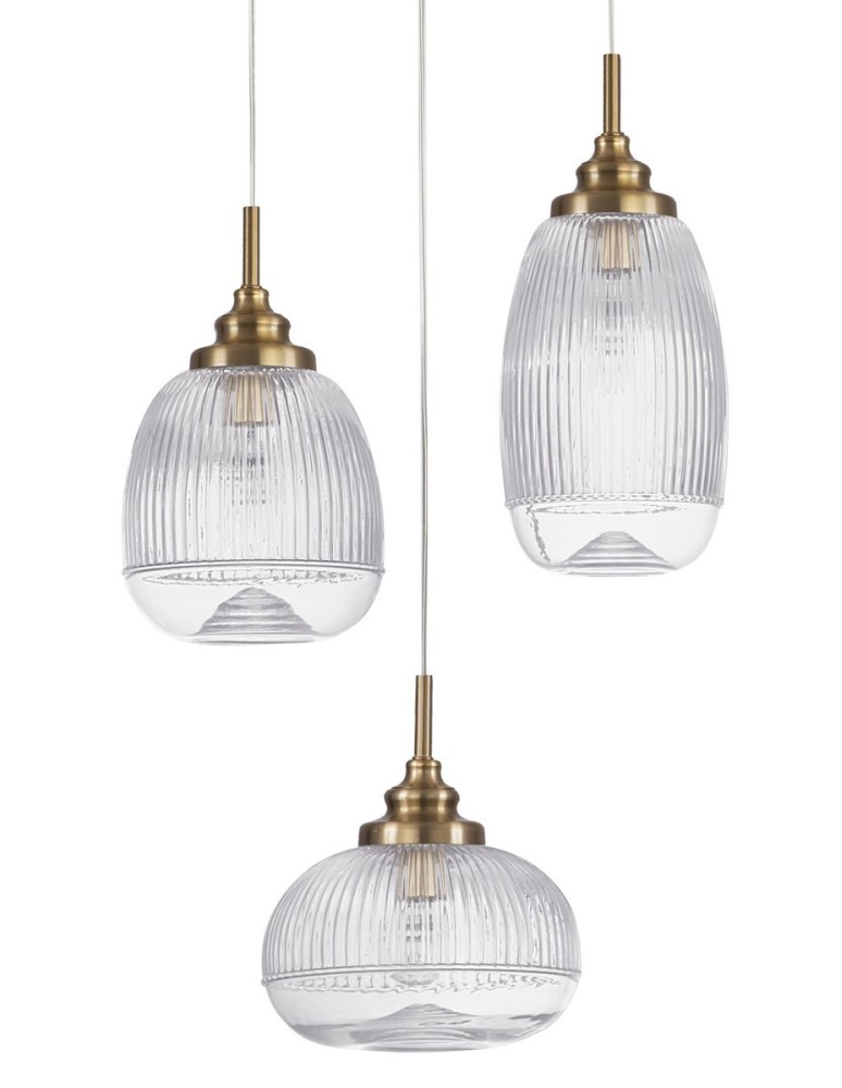 Pendant lamps - Luces Exclusivas AHIGAL Pendant 3xE14 LED satin gold LE41853 - product kolory-swiatla.pl 2