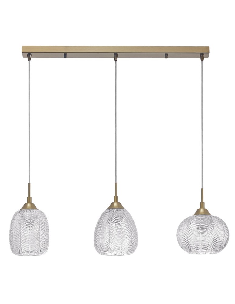 Pendant lamps on a strip - Luces Exclusivas ALCALA Pendant 3xE27 LED satin gold LE41858 - product kolory-swiatla.pl 1
