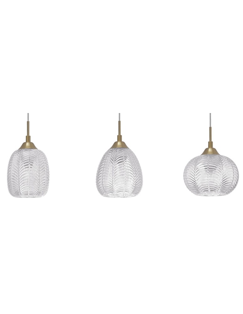 Pendant lamps on a strip - Luces Exclusivas ALCALA Pendant 3xE27 LED satin gold LE41858 - product kolory-swiatla.pl 2