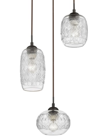 Luces Exclusivas ARAURE Pendant 3xE14 LED transparent LE41867 - product 2