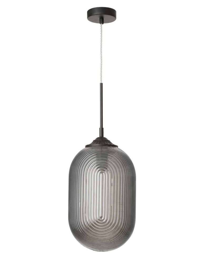 Pendant lamps - Luces Exclusivas ARJONA Pendant 1xE27 LED smoke grey/black LE41880 - product kolory-swiatla.pl 1
