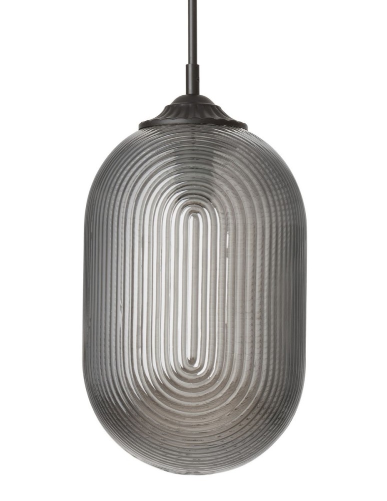 Pendant lamps - Luces Exclusivas ARJONA Pendant 1xE27 LED smoke grey/black LE41880 - product kolory-swiatla.pl 2