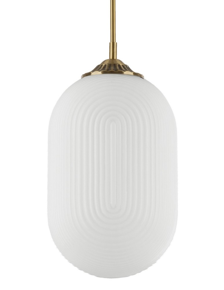 Pendant lamps - Luces Exclusivas ARJONA Pendant 1xE27 LED white/brass LE41881 - product kolory-swiatla.pl 2