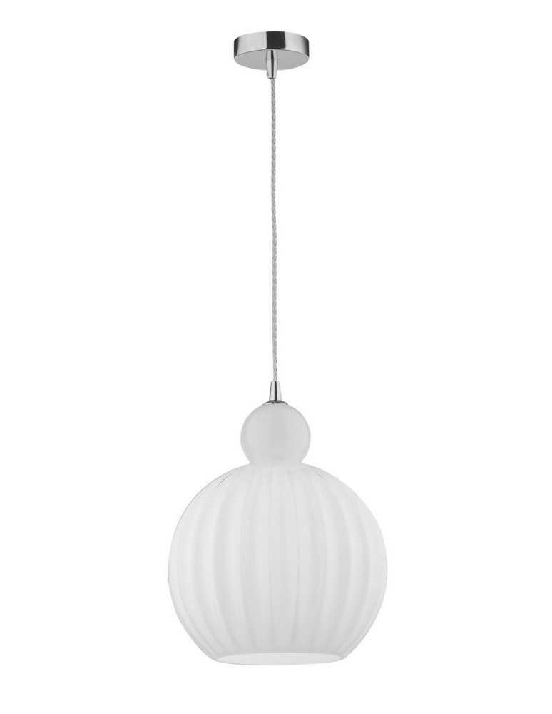 Pendant lamps - Luces Exclusivas AVILES Pendant 1xE27 LED opal/chrome LE41885 - product kolory-swiatla.pl 1