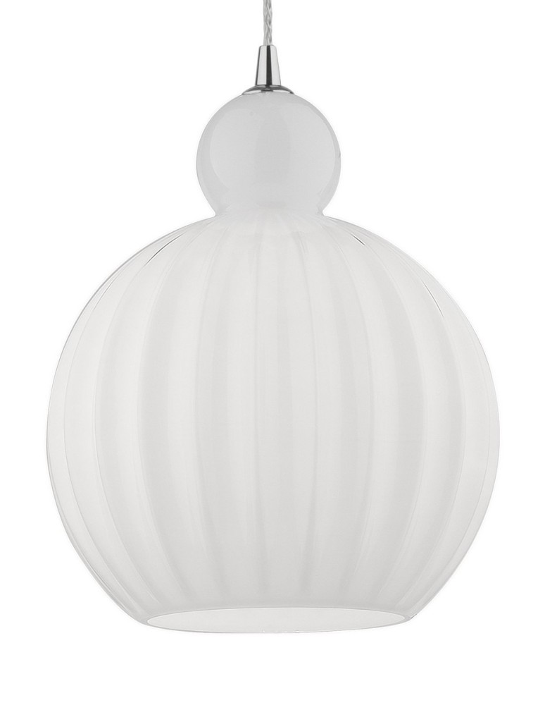Pendant lamps - Luces Exclusivas AVILES Pendant 1xE27 LED opal/chrome LE41885 - product kolory-swiatla.pl 2