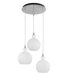 Pendant lamps - Luces Exclusivas AVILES Pendant 3xE27 LED opal/chrome LE41886 - product 1