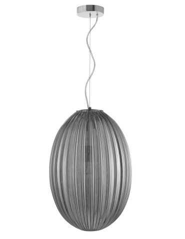 Luces Exclusivas AYAPEL Pendant 1xE27 LED smoke grey/chrome LE41887
