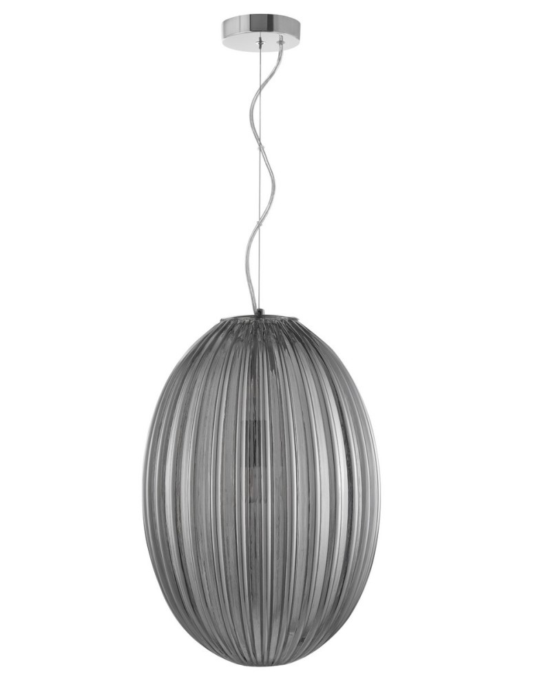 Pendant lamps - Luces Exclusivas AYAPEL Pendant 1xE27 LED smoke grey/chrome LE41887 - product kolory-swiatla.pl 1