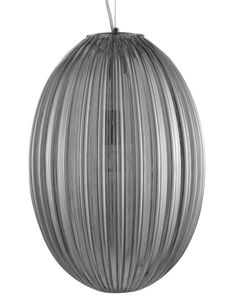 Pendant lamps - Luces Exclusivas AYAPEL Pendant 1xE27 LED smoke grey/chrome LE41887 - product kolory-swiatla.pl 2