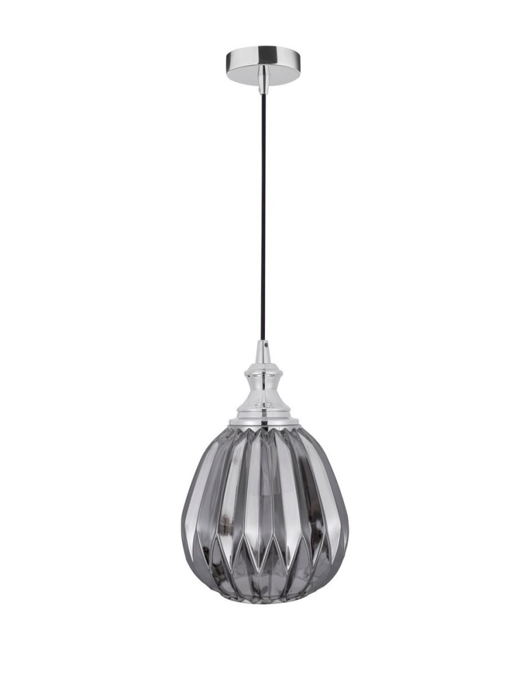 Pendant lamps - Luces Exclusivas BAILEN Pendant 1xE27 LED chrome/grey LE41892 - product kolory-swiatla.pl 1