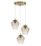 Triple pendant lamps - Luces Exclusivas BERRIO Pendant 3xE27 LED brass/cognac LE41898 - product 1