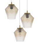 Triple pendant lamps - Luces Exclusivas BERRIO Pendant 3xE27 LED brass/cognac LE41898 - product 2