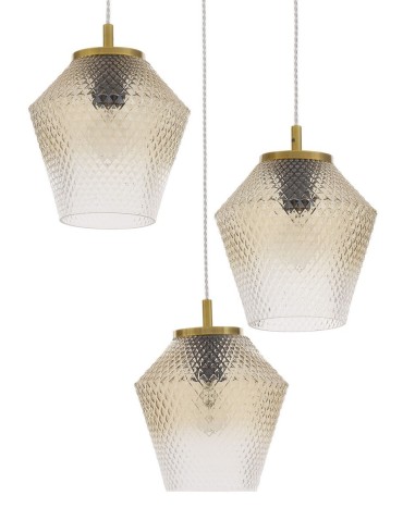 Luces Exclusivas BERRIO Pendant 3xE27 LED brass/cognac LE41898 - product 2