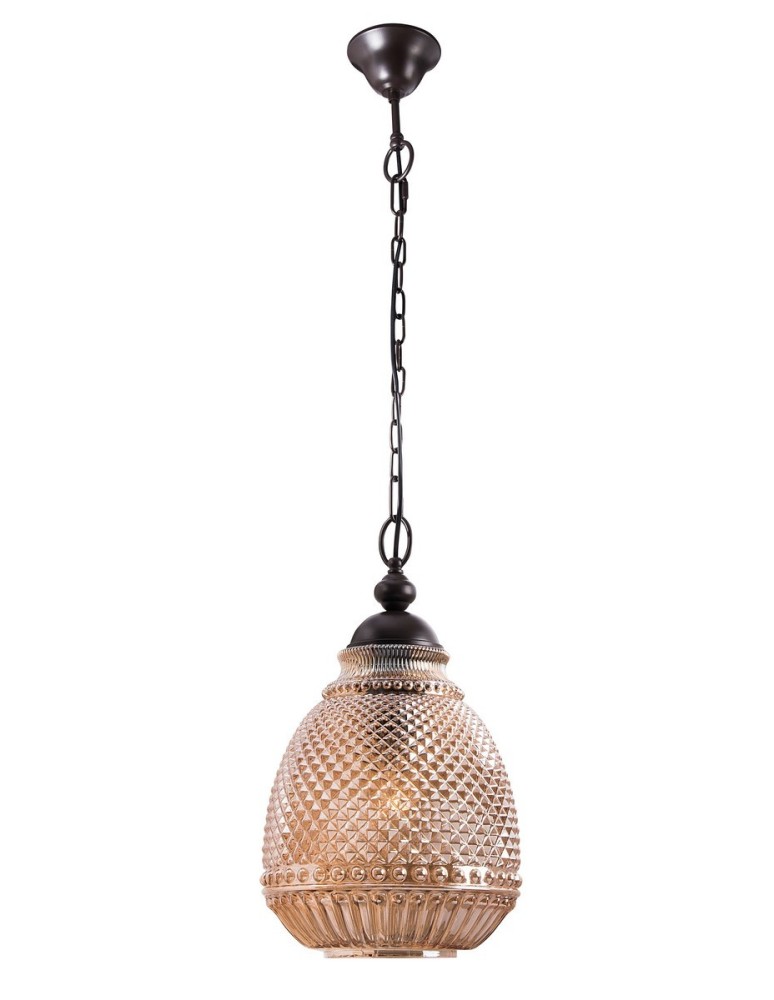 Pendant lamps - Luces Exclusivas BOGOTA Pendant 1xE27 LED amber/dark brown LE41902 - product kolory-swiatla.pl 1