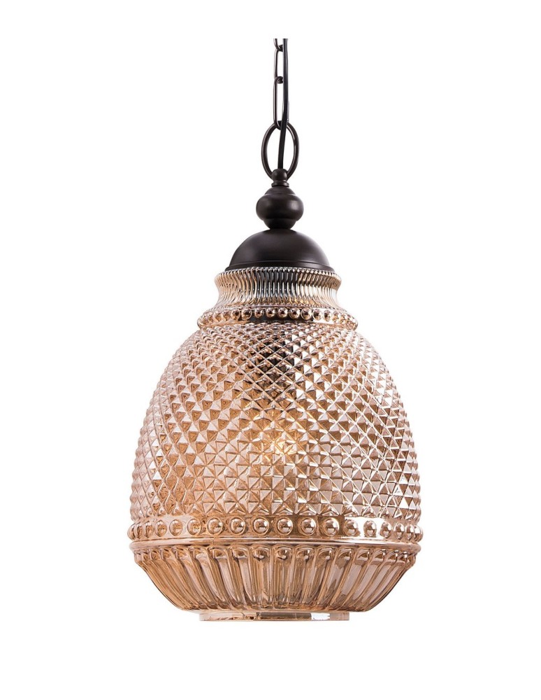 Pendant lamps - Luces Exclusivas BOGOTA Pendant 1xE27 LED amber/dark brown LE41902 - product kolory-swiatla.pl 2