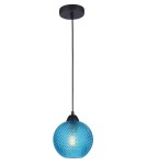 Blue pendant lamps - Luces Exclusivas BUENOS Pendant 1xE27 LED blue/black LE41913 - product 1