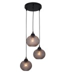 Triple pendant lamps - Luces Exclusivas BUENOS Pendant 3xE27 LED grey/black LE41914 - product 1