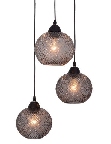 Luces Exclusivas BUENOS Pendant 3xE27 LED grey/black LE41914 - product 2