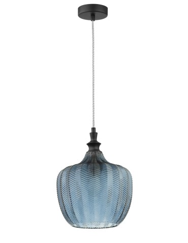 Luces Exclusivas BURGOS Pendant 1xE27 LED blue/black matte LE41917