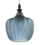 Blue pendant lamps - Luces Exclusivas BURGOS Pendant 1xE27 LED blue/black matte LE41917 - product 2