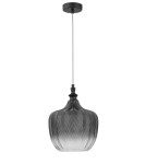 Pendant lamps - Luces Exclusivas BURGOS Pendant 1xE27 LED smoke grey/black matte LE41918 - product 1