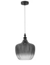 Luces Exclusivas BURGOS Wisząca 1xE27 LED szary dymiony/czarny mat LE41918
