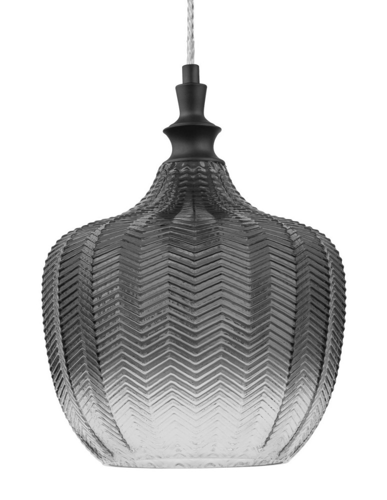 Pendant lamps - Luces Exclusivas BURGOS Pendant 1xE27 LED smoke grey/black matte LE41918 - product kolory-swiatla.pl 2