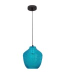 Blue pendant lamps - Luces Exclusivas CALAMA Pendant 1xE27 LED blue/black LE41922 - product 1