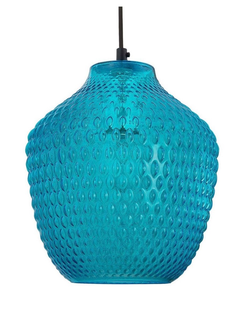 Blue pendant lamps - Luces Exclusivas CALAMA Pendant 1xE27 LED blue/black LE41922 - product kolory-swiatla.pl 2