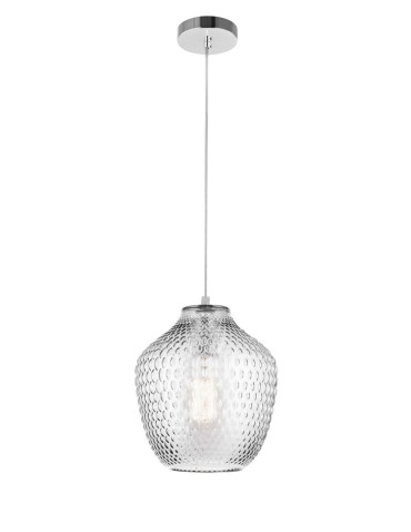 Luces Exclusivas CALAMA Pendant 1xE27 LED transparent/chrome LE41923