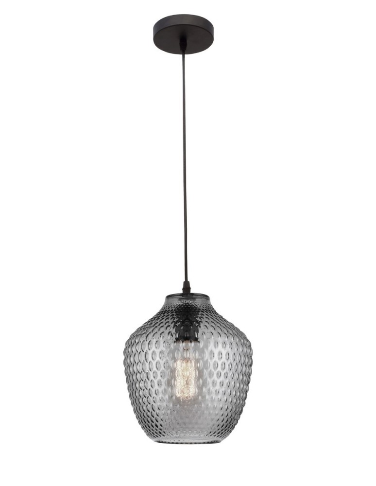 Pendant lamps - Luces Exclusivas CALAMA Pendant 1xE27 LED smoke grey/black LE41924 - product kolory-swiatla.pl 1