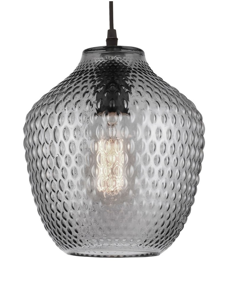 Pendant lamps - Luces Exclusivas CALAMA Pendant 1xE27 LED smoke grey/black LE41924 - product kolory-swiatla.pl 2