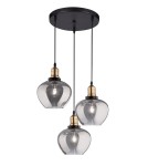 Triple pendant lamps - Luces Exclusivas CALDAS Pendant 3xE27 LED black/smoke LE41926 - product 1