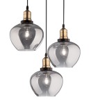 Triple pendant lamps - Luces Exclusivas CALDAS Pendant 3xE27 LED black/smoke LE41926 - product 2