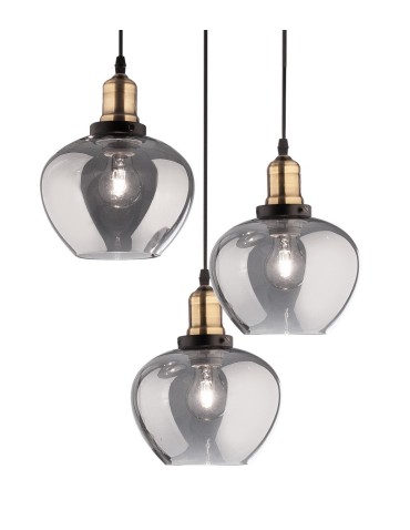 Luces Exclusivas CALDAS Wisząca 3xE27 LED czarny/dymiony LE41926 - produkt 2