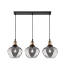 Triple pendant lamps - Luces Exclusivas CALDAS Pendant 3xE27 LED black/smoke LE41927 - product 1