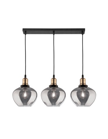 Luces Exclusivas CALDAS Pendant 3xE27 LED black/smoke LE41927