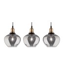 Triple pendant lamps - Luces Exclusivas CALDAS Pendant 3xE27 LED black/smoke LE41927 - product 2