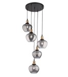 Pendant lamps - Luces Exclusivas CALDAS Pendant 5xE27 LED black/smoke LE41928 - product 1