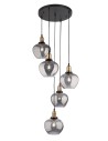 Luces Exclusivas CALDAS Pendant 5xE27 LED black/smoke LE41928