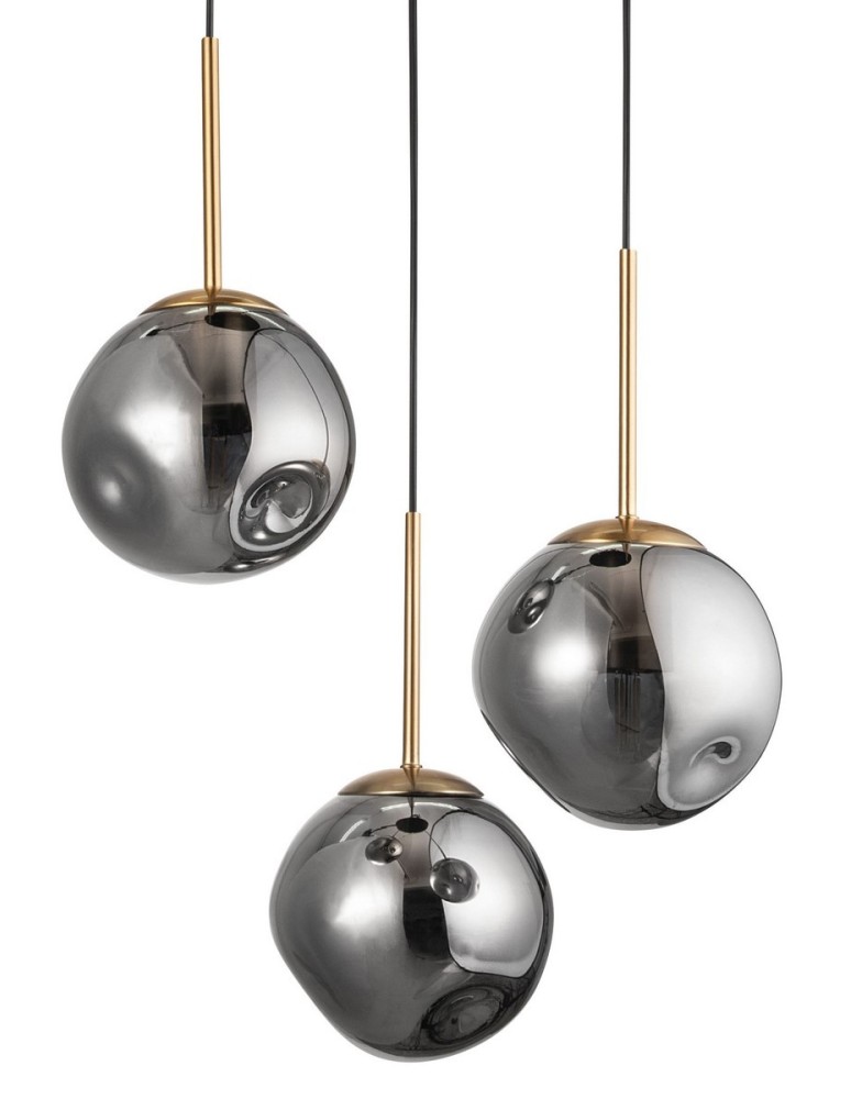 Pendant lamps - Luces Exclusivas CALERA Pendant 1xE27 LED gold/chrome LE41929 - product kolory-swiatla.pl 2