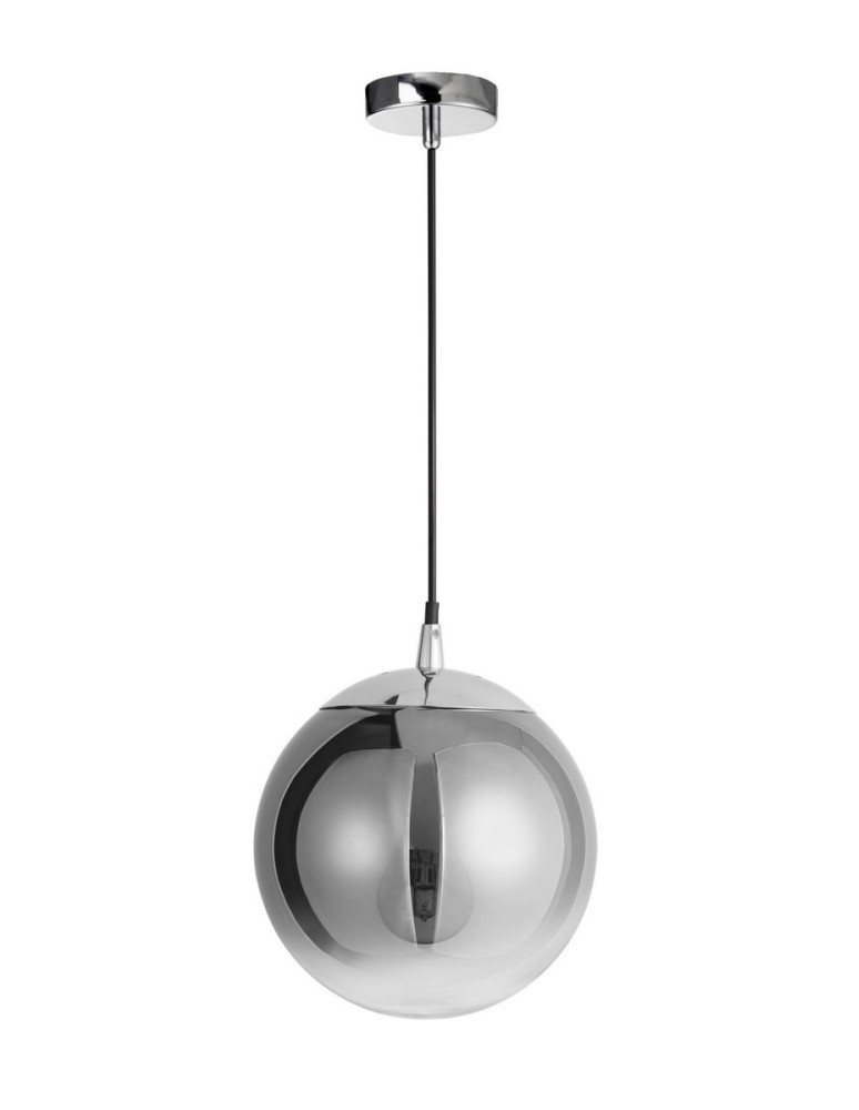 Pendant lamps - Luces Exclusivas CALETA Pendant 1xE27 LED smoke/chrome LE41932 - product kolory-swiatla.pl 1