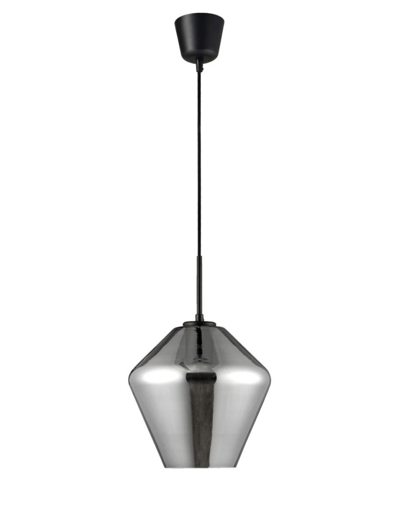 Pendant lamps - Luces Exclusivas CANETE Pendant 1xE27 LED black/chrome LE41939 - product kolory-swiatla.pl 1
