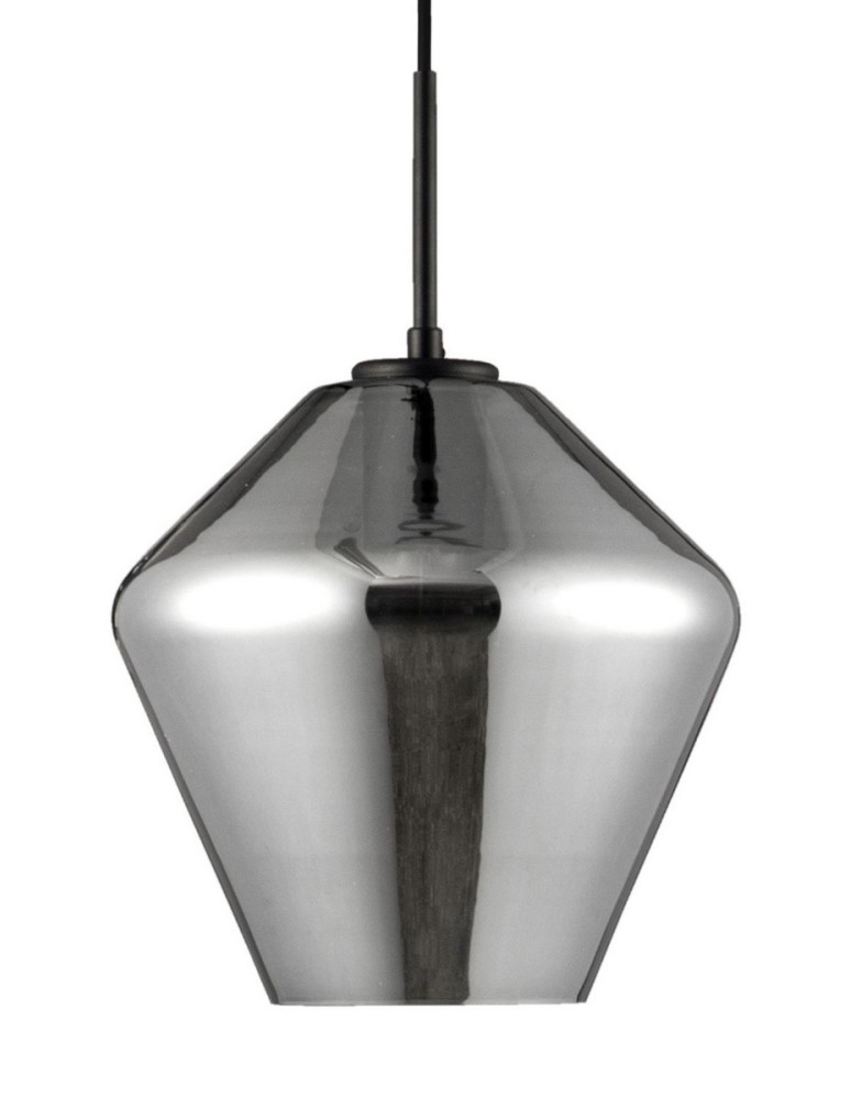 Pendant lamps - Luces Exclusivas CANETE Pendant 1xE27 LED black/chrome LE41939 - product kolory-swiatla.pl 2