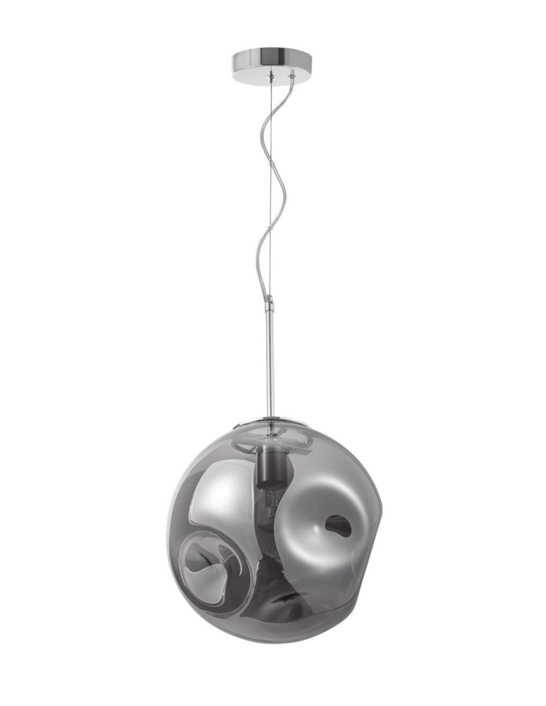 Pendant lamps - Luces Exclusivas CARORA Pendant 1xE27 LED chrome/smoke LE41955 - product kolory-swiatla.pl 1