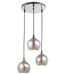 Triple pendant lamps - Luces Exclusivas CERETE Pendant 3xE27 LED chrome LE41964 - product 1