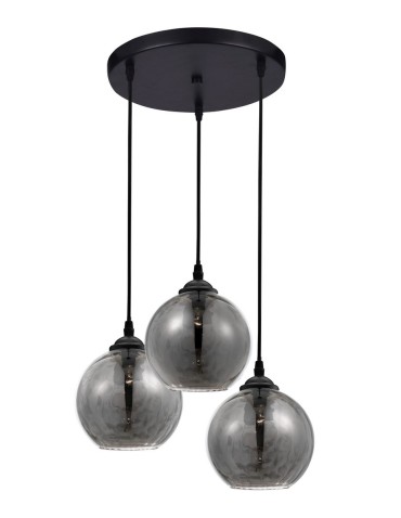 Luces Exclusivas COLINA Pendant 3xE27 LED black/smoke LE41972