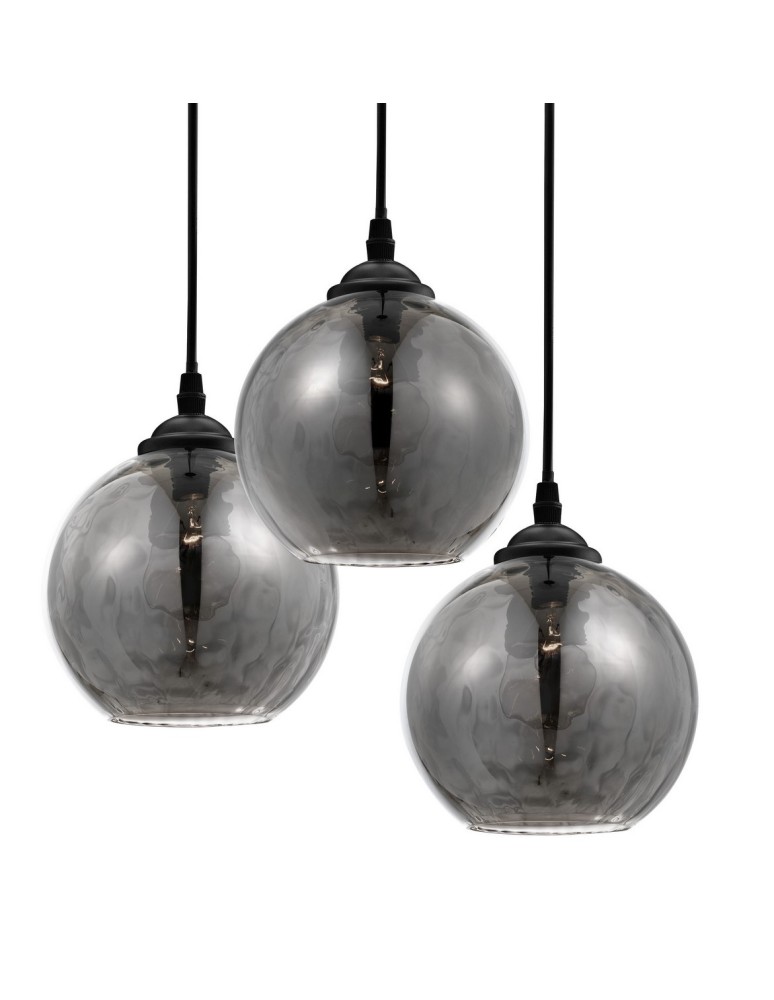 Triple pendant lamps - Luces Exclusivas COLINA Pendant 3xE27 LED black/smoke LE41972 - product kolory-swiatla.pl 2
