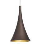 Pendant lamps - Luces Exclusivas CUARTO Pendant 1xE27 LED dark brown/gold LE41980 - product 2