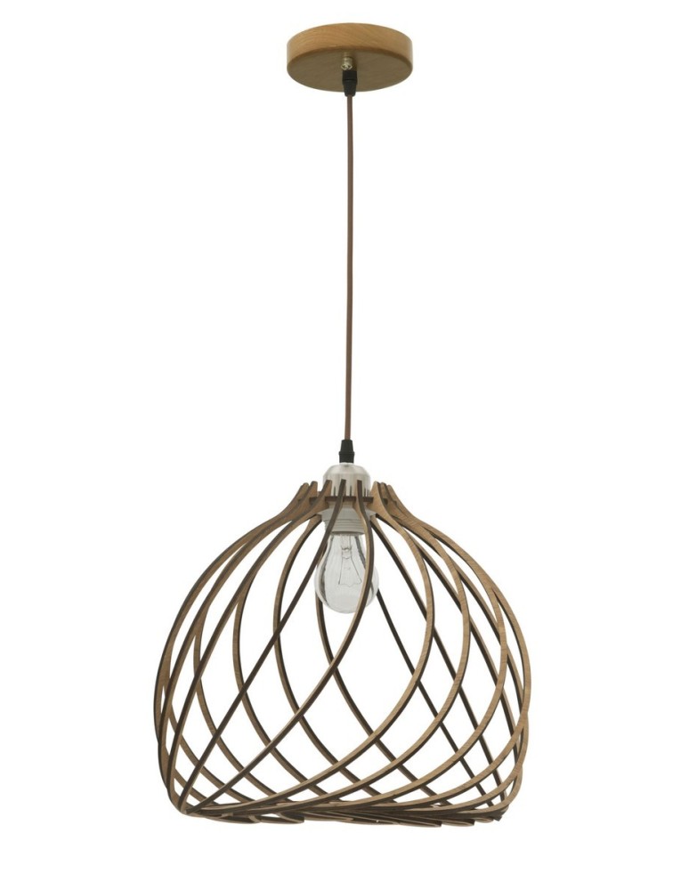 Pendant lamps - Luces Exclusivas MALAGA Pendant 1xE27 LED natural wood LE42096 - product kolory-swiatla.pl 1